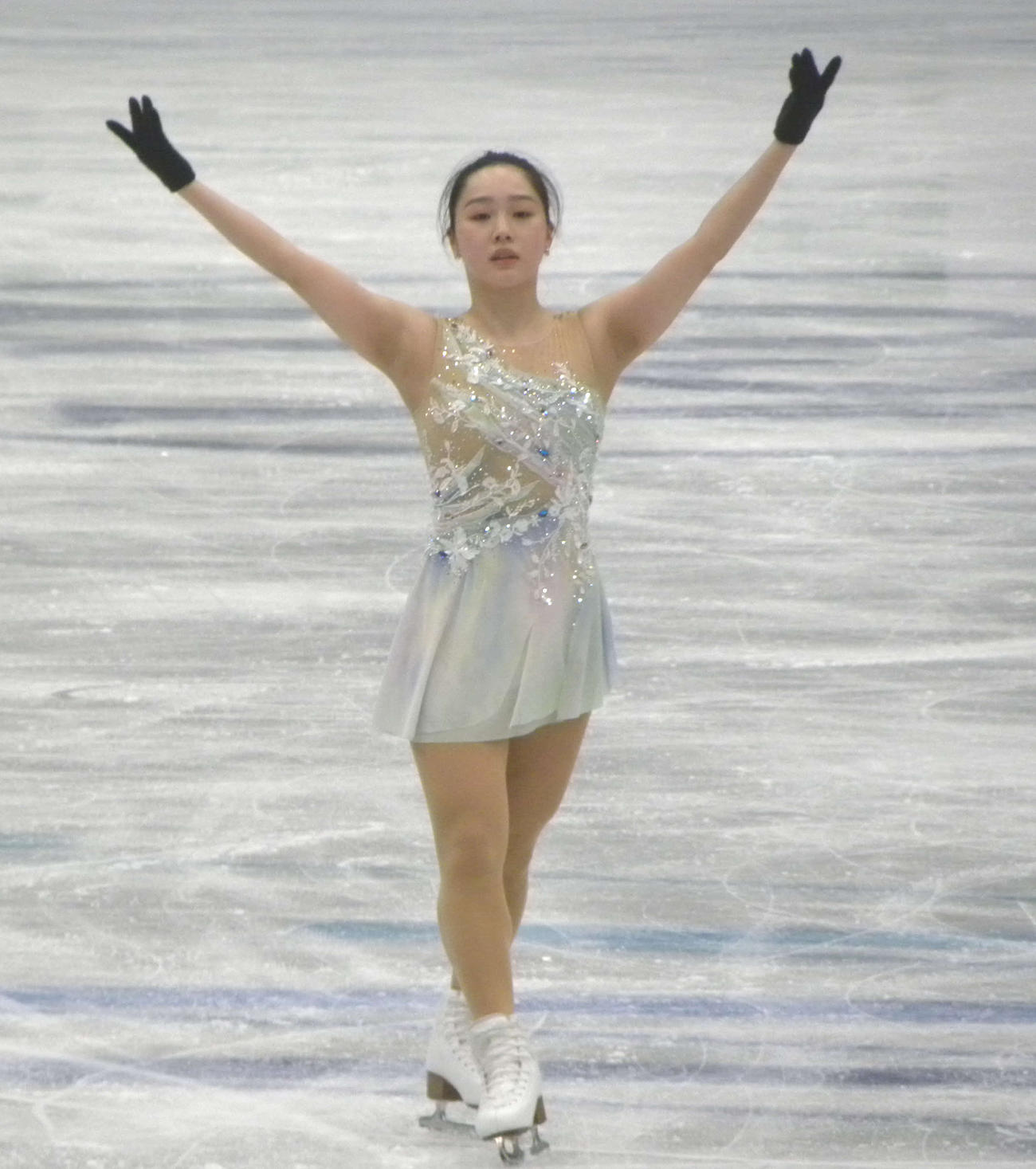 世界選手権女子の公式練習を終えた樋口