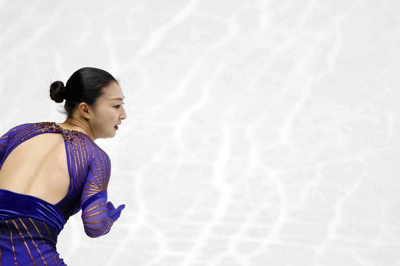 フィギュアスケート世界選手権女子フリー　演技する坂本花織（ロイター）