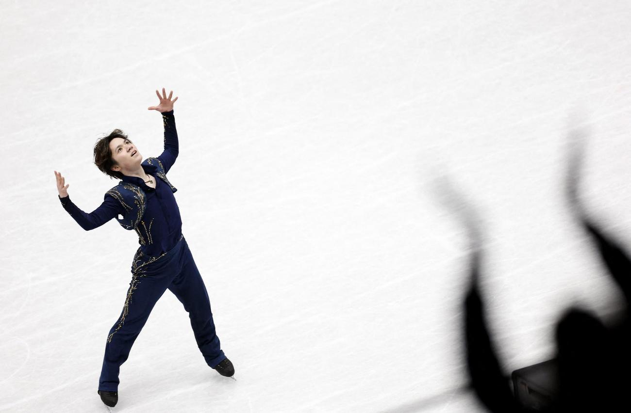 フィギュアスケート世界選手権男子フリー　演技する宇野昌磨（ロイター）