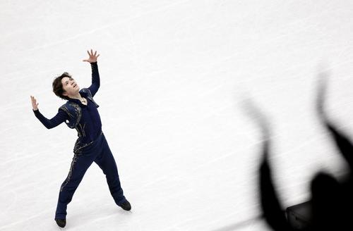 フィギュアスケート世界選手権男子フリー　演技する宇野昌磨（ロイター）