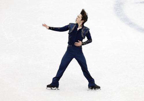 フィギュアスケート世界選手権男子フリー　演技する宇野昌磨（ロイター）