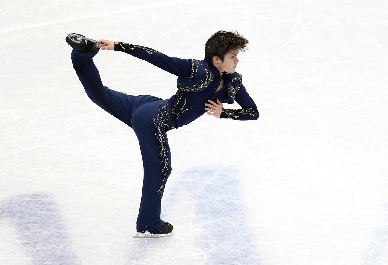 フィギュアスケート世界選手権男子フリー　演技する宇野昌磨（ロイター）