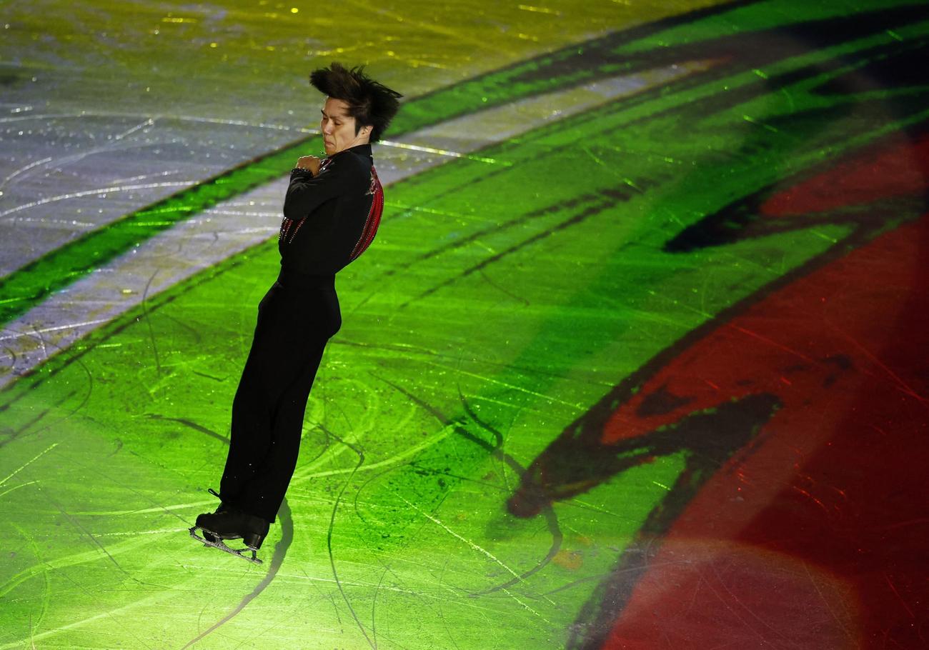 エキシビションで演技を行う宇野昌磨（ロイター）