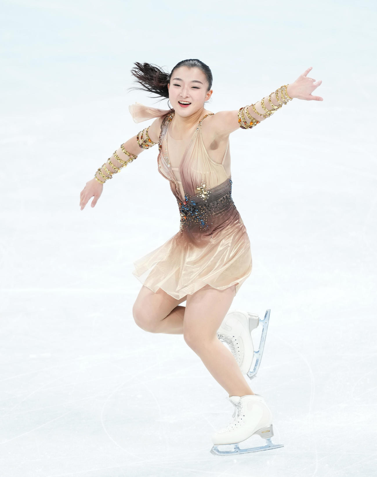 北京五輪で演技する坂本（22年2月15日撮影）
