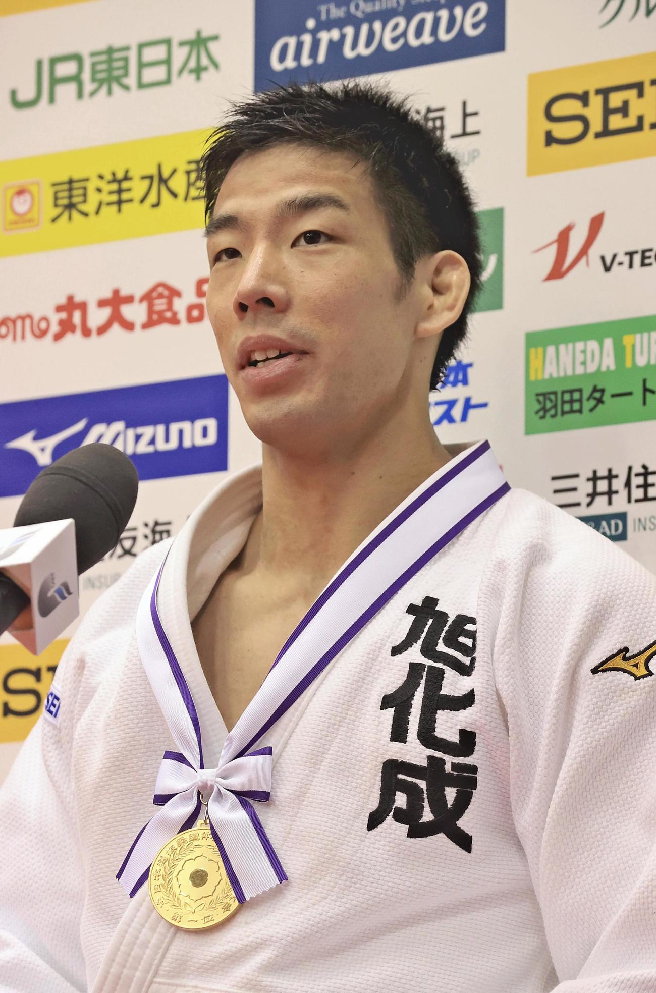 男子81キロ級　藤原崇太郎に大外刈りで一本勝ちした永瀬貴規