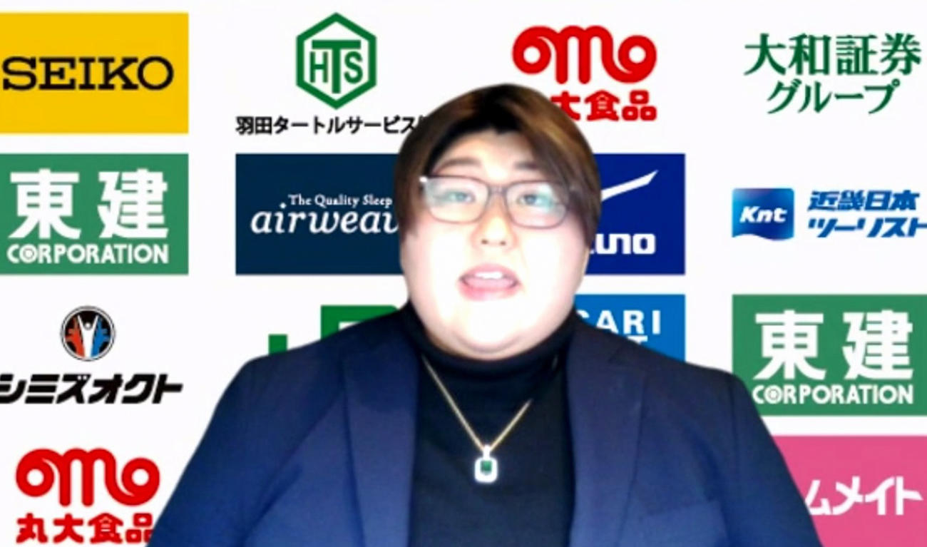 全日本女子選手権（皇后杯）に向けてオンライン取材に応じた朝比奈沙羅