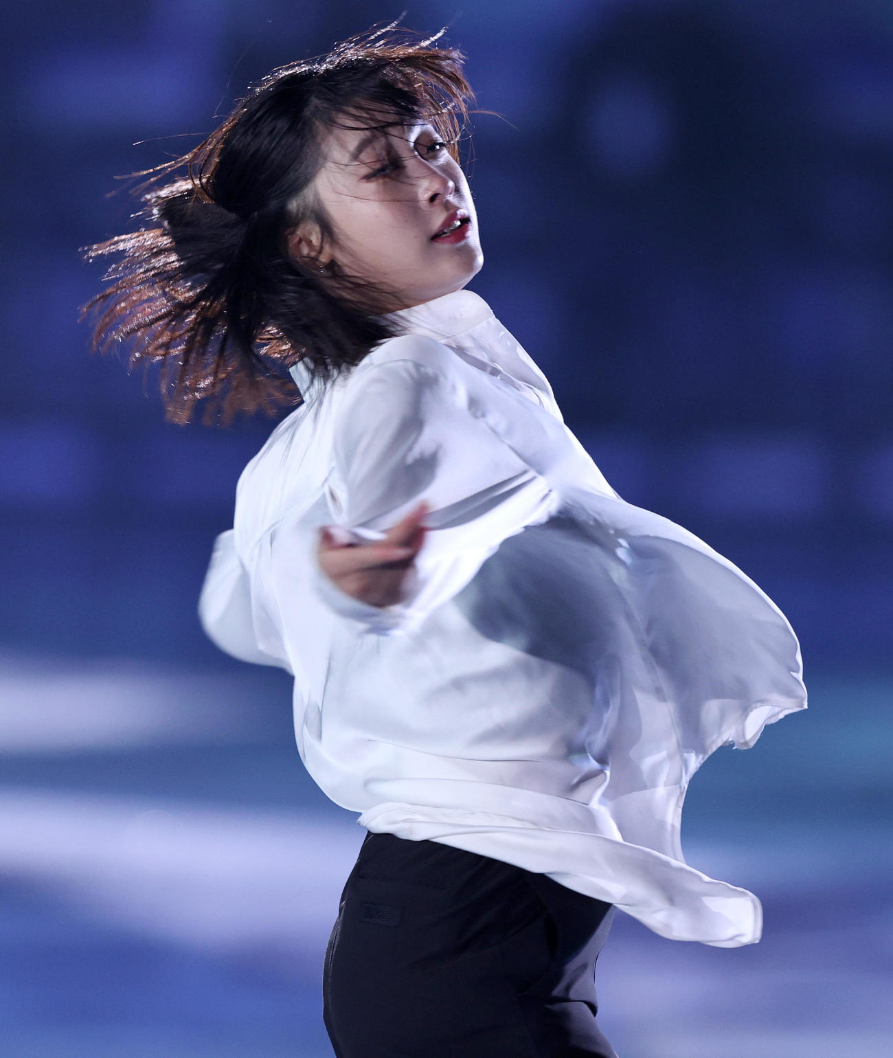 アイスショー「ブルームオンアイス」　華麗な演技を披露するユ・ヨン（撮影・上山淳一）