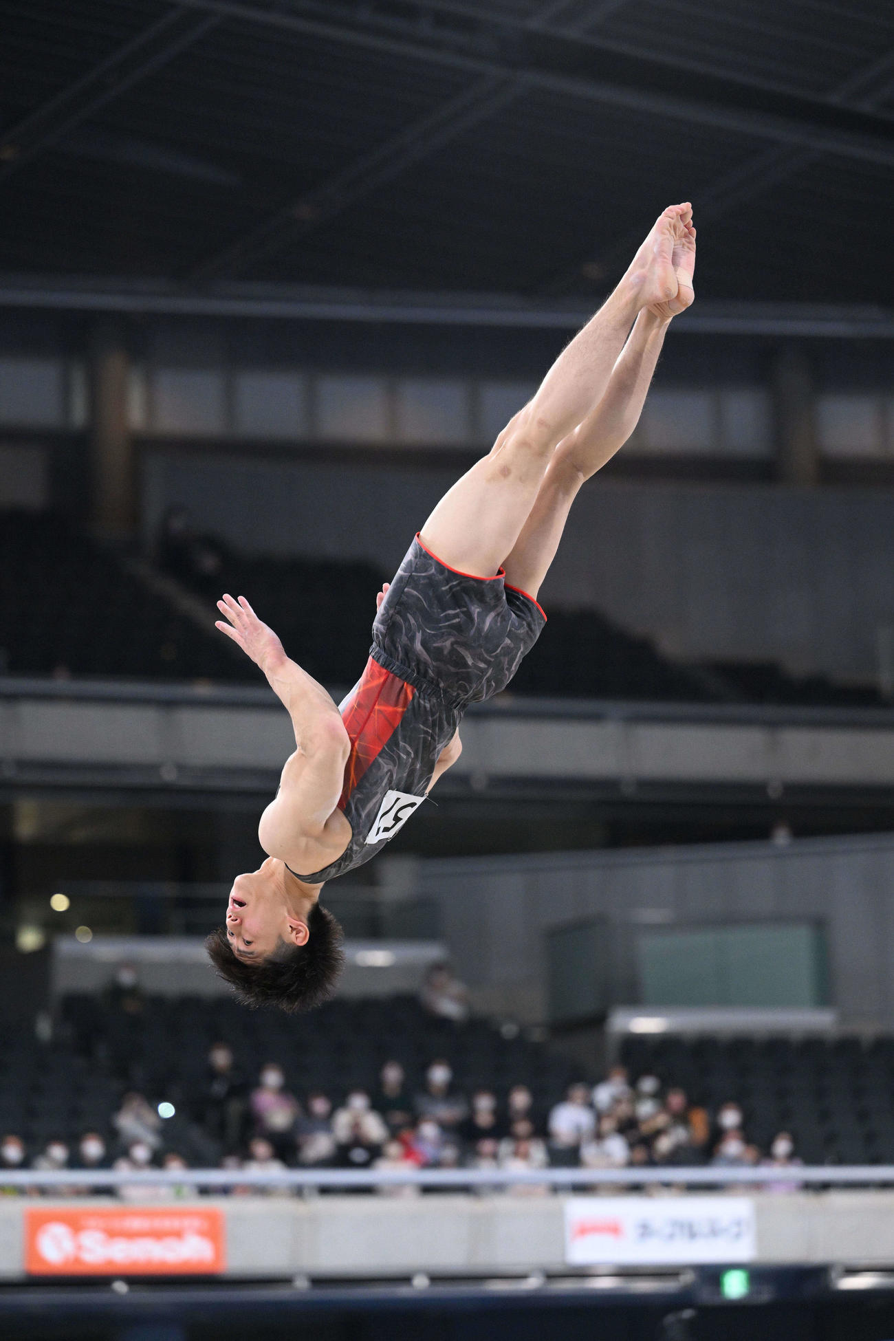 男子決勝で床運動の演技をする橋本（撮影・滝沢徹郎）