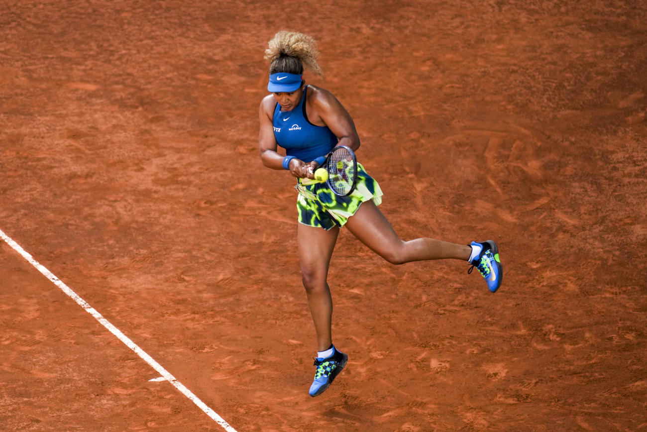 マドリードオープン女子シングルス1回戦　ポタポワと対戦する大坂なおみ（AP）
