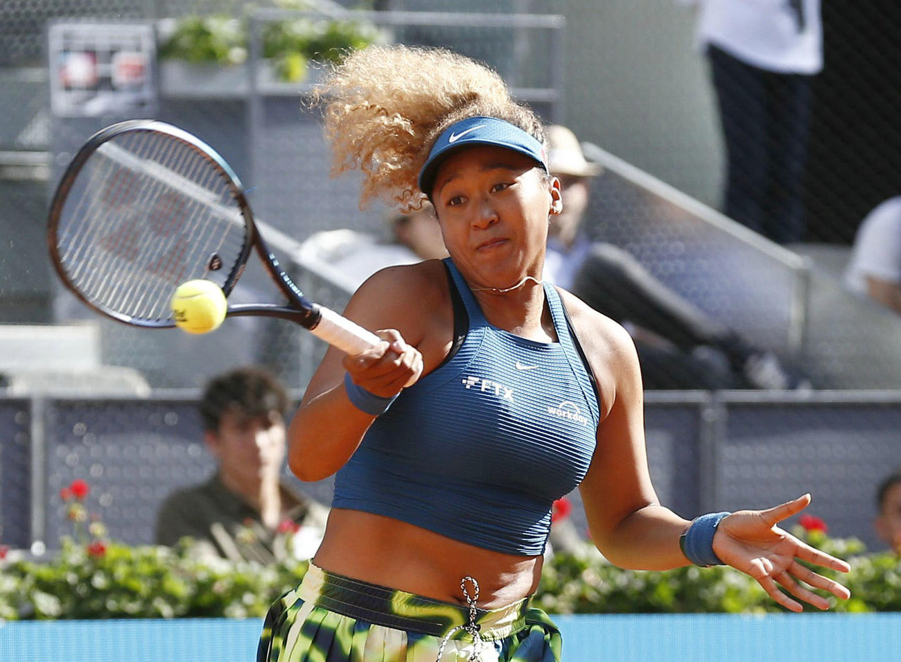 女子シングルス1回戦でプレーする大坂なおみ＝マドリード（共同）