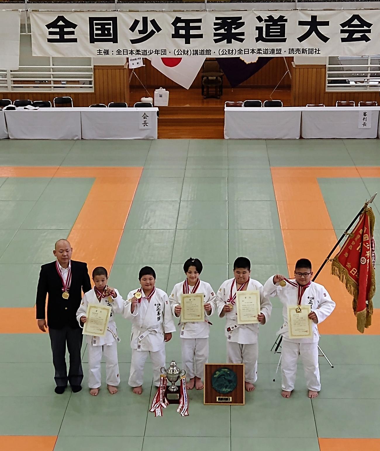 柔道全国少年大会で初優勝した幸心会正善館（奈良）