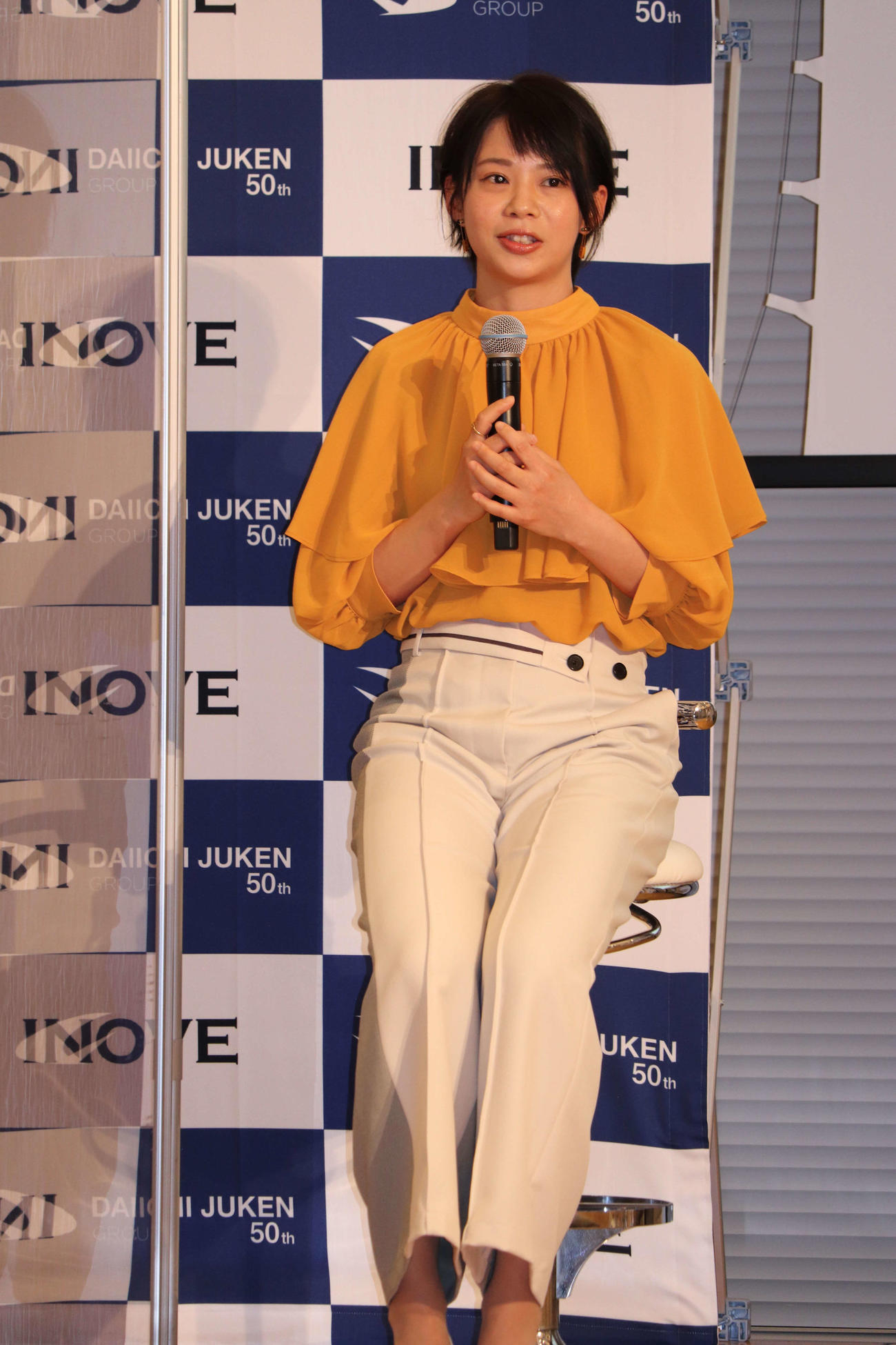 第一住建ホールディングス創業50周年記念イベントに参加した高木菜那。（撮影・竹本穂乃加）