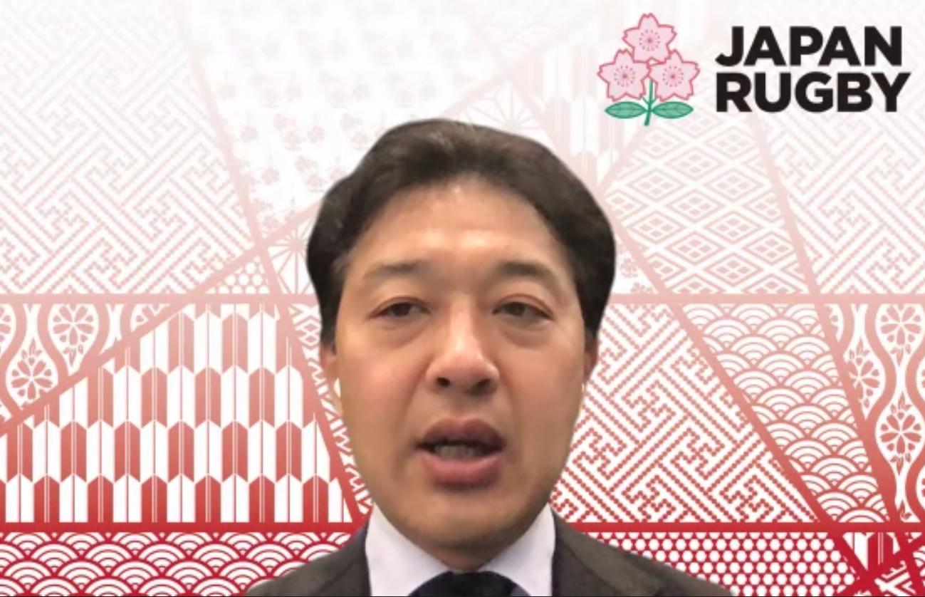 日本ラグビー協会の理事会後に取材対応した岩渕健輔専務理事