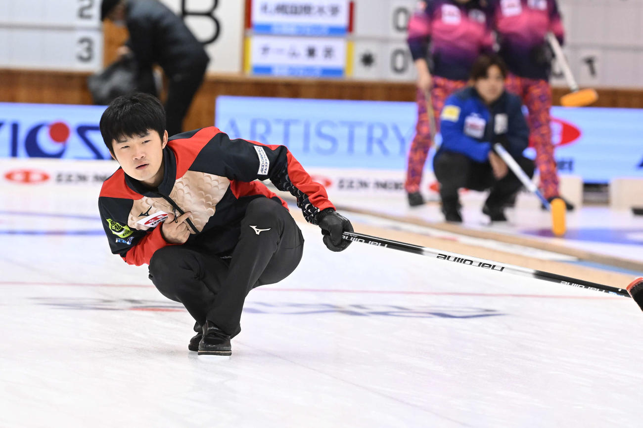 常呂ジュニアのスキップ前田海（C）JCA IDE