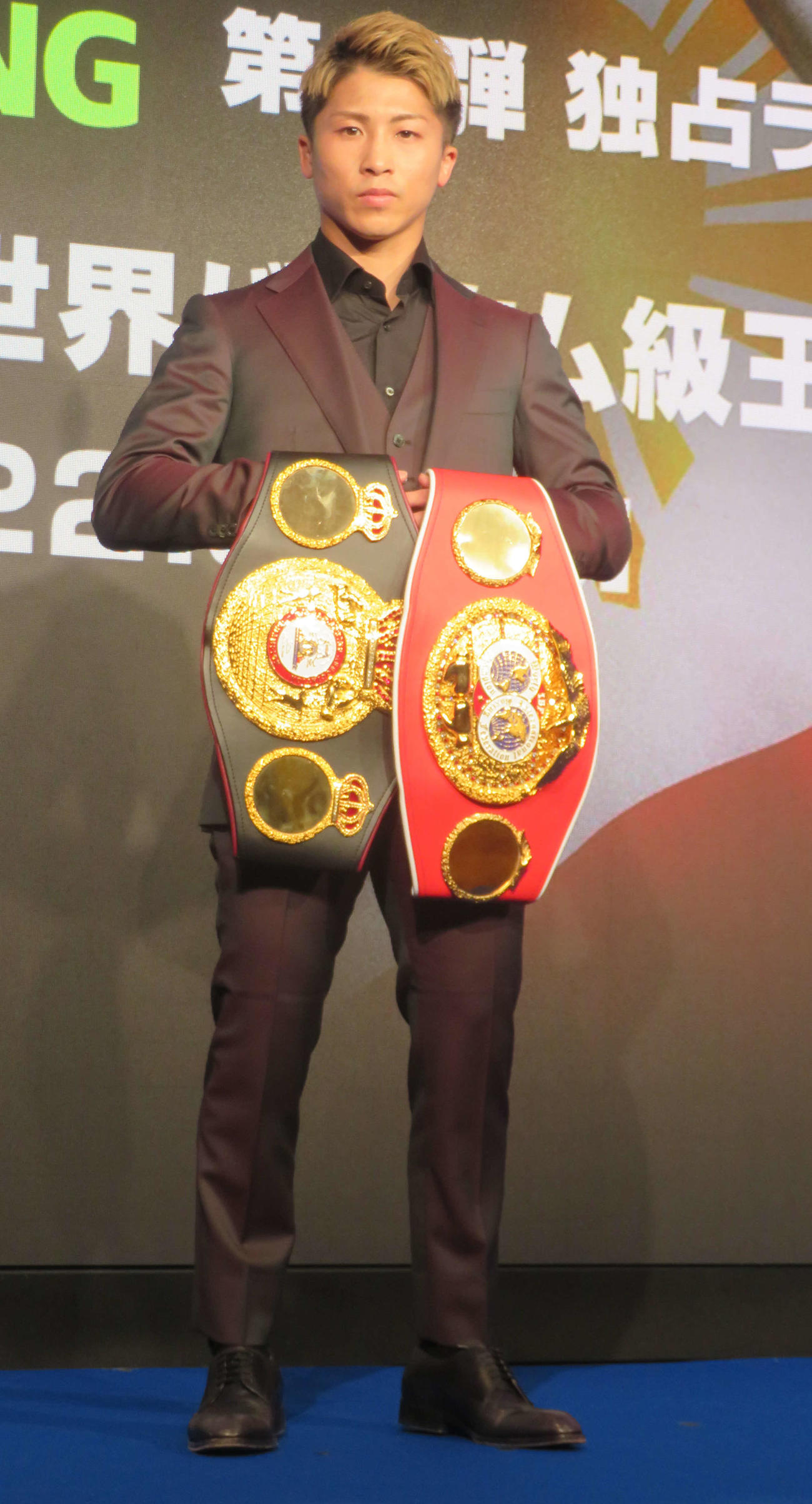 WBC世界バンタム級王者ドネアとの3団体王座統一戦が決まったWBAスーパー、IBF世界同級王者井上尚弥（22年3日30日撮影）