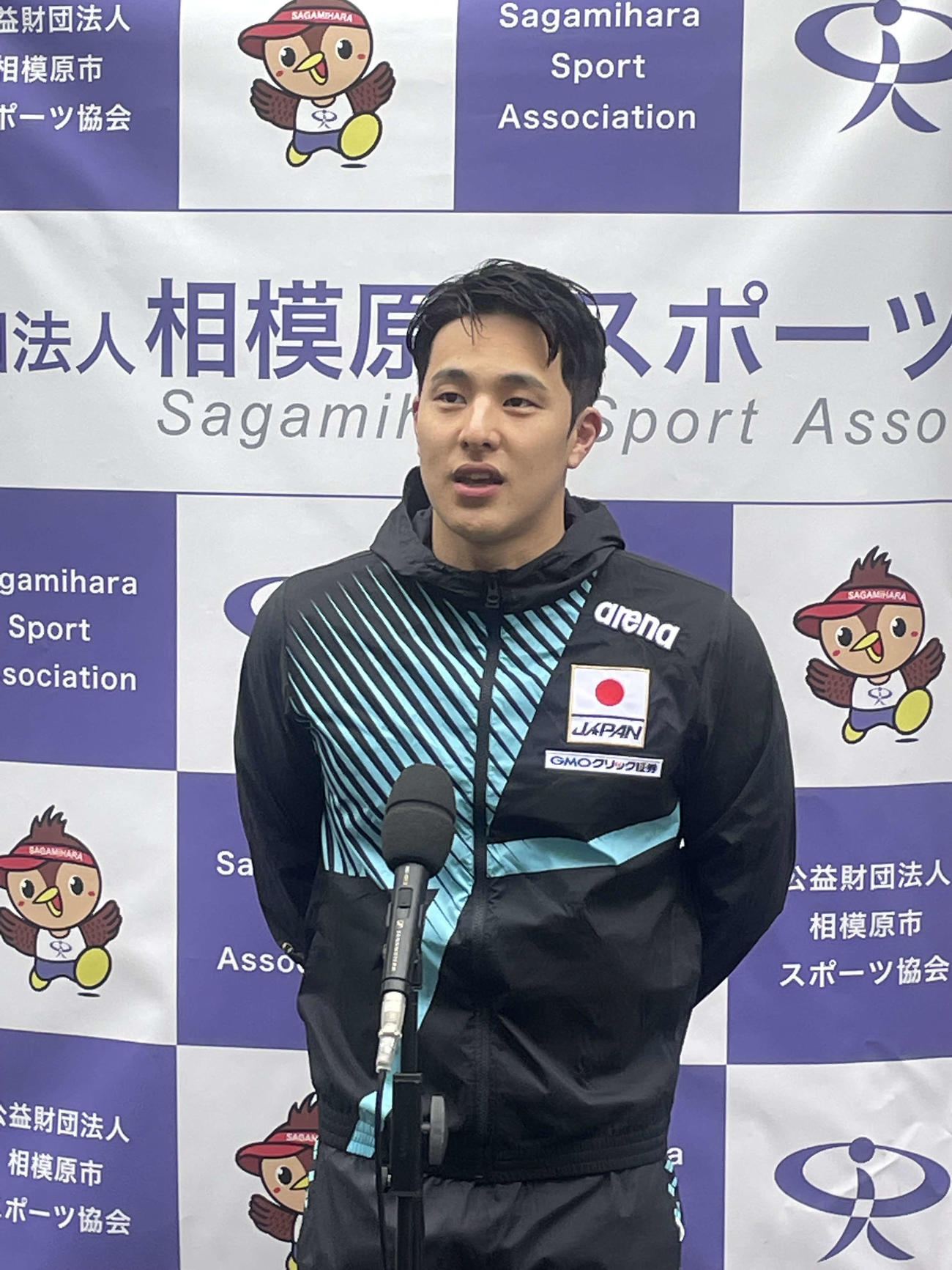 相模原市水泳公認記録会に出場した日本代表の瀬戸（撮影・奥岡幹浩）