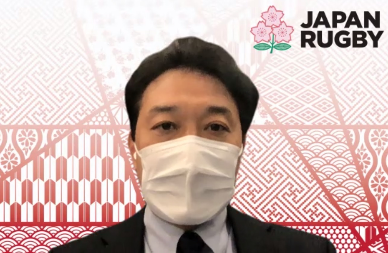 日本ラグビー協会の理事会後に取材対応した岩渕健輔専務理事