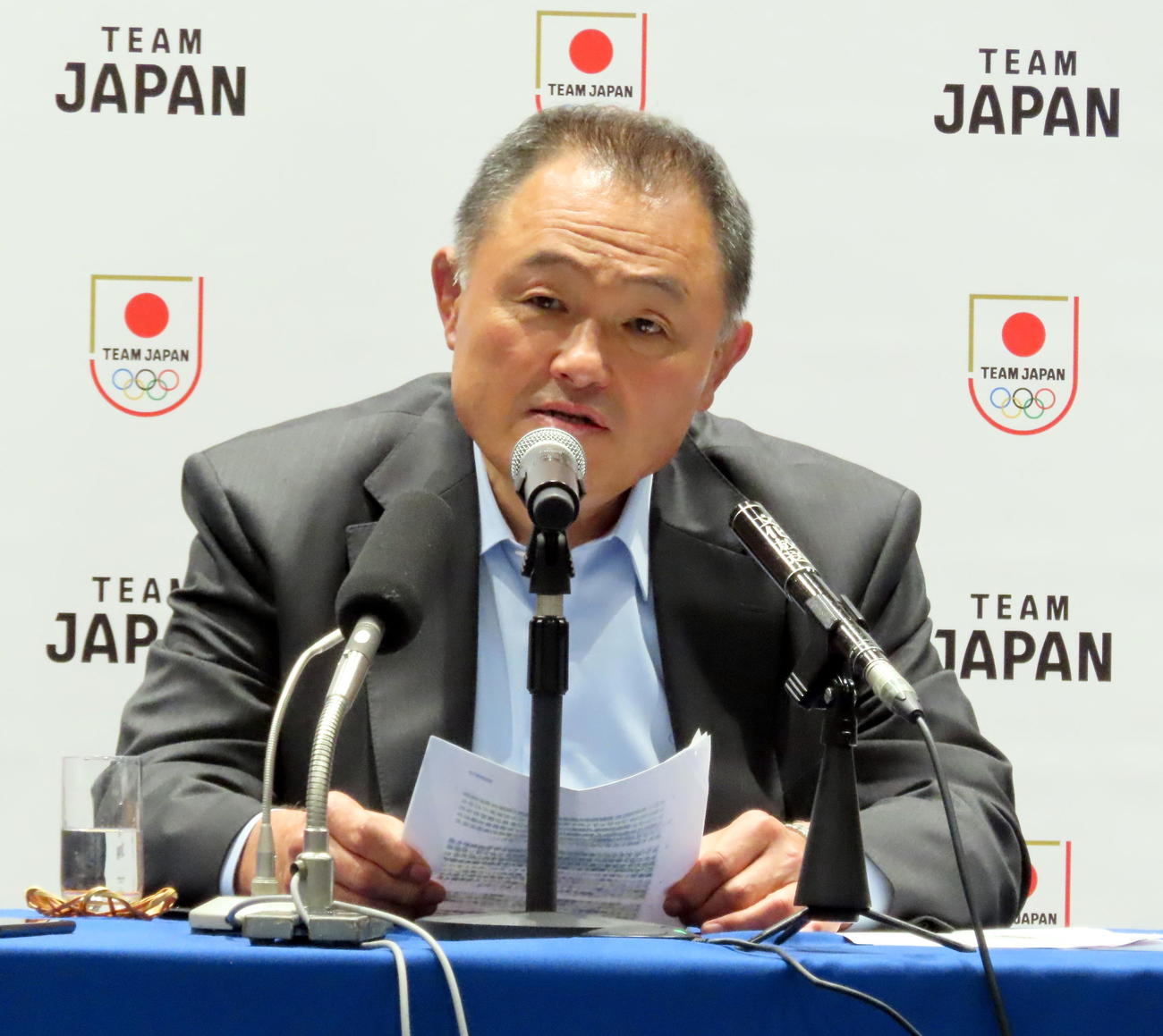 都内で定例会見を開いたJOC山下泰裕会長