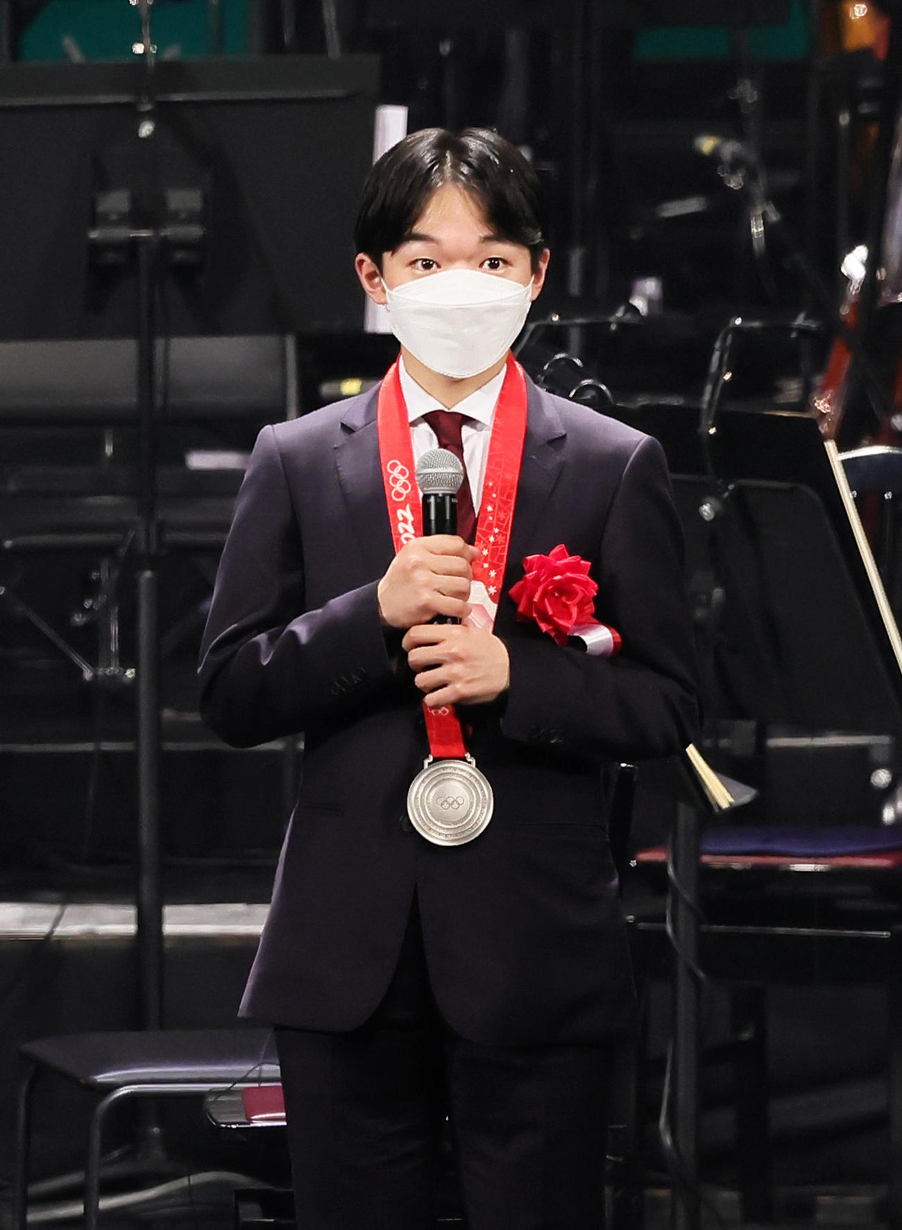北京五輪を振り返るフィギュアスケートの鍵山（撮影・足立雅史）