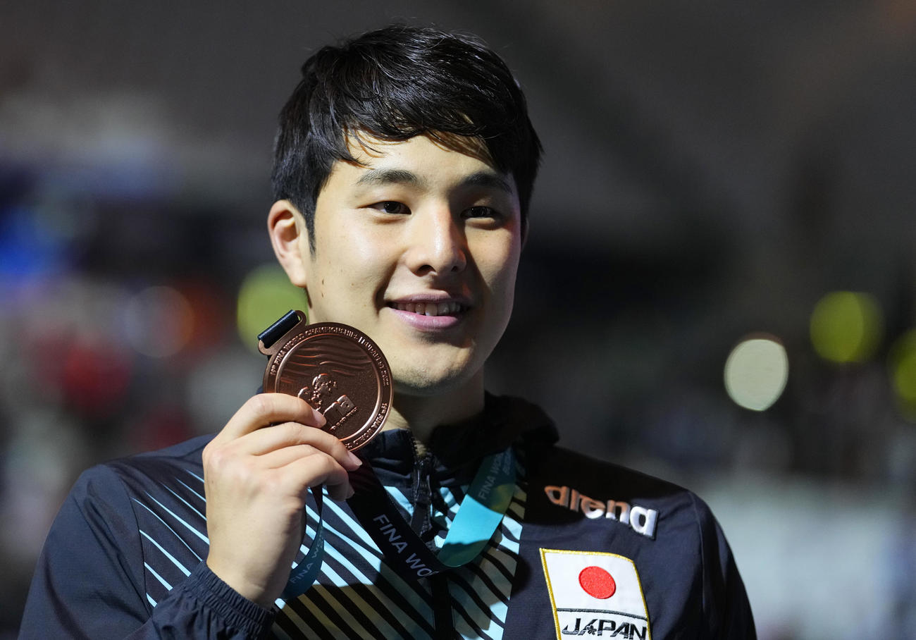 競泳世界選手権　200ｍ個人メドレーで銅メダルの瀬戸大也（AP）