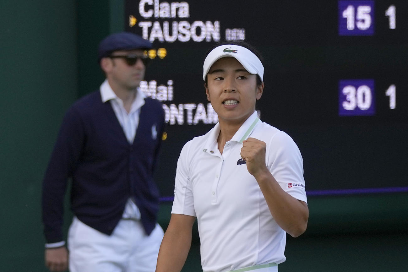 ウィンブルドンで初勝利を飾った本玉真唯（AP）