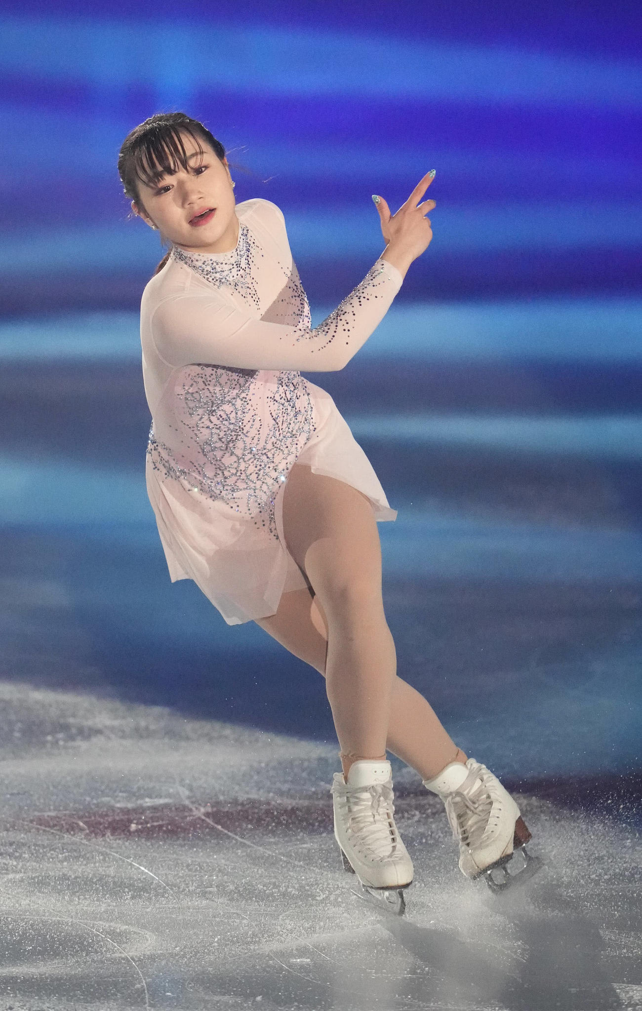 「ドリーム・オン・アイス2022」で演技を披露する河辺（撮影・小沢裕）