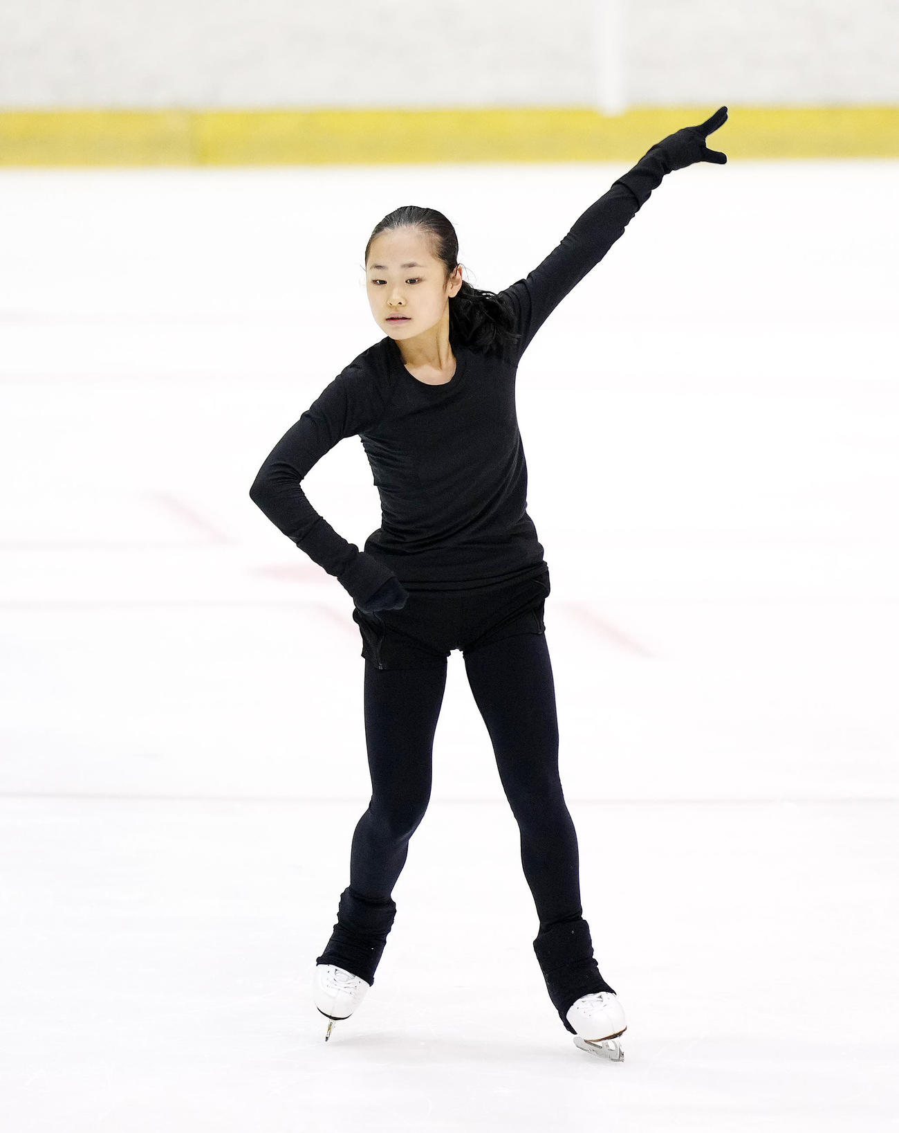 フィギュアスケートの全日本合宿で公開練習に臨む島田（撮影・江口和貴）