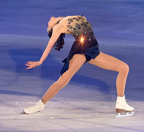 イナバウワーを披露する荒川静香（撮影・たえ見朱実）