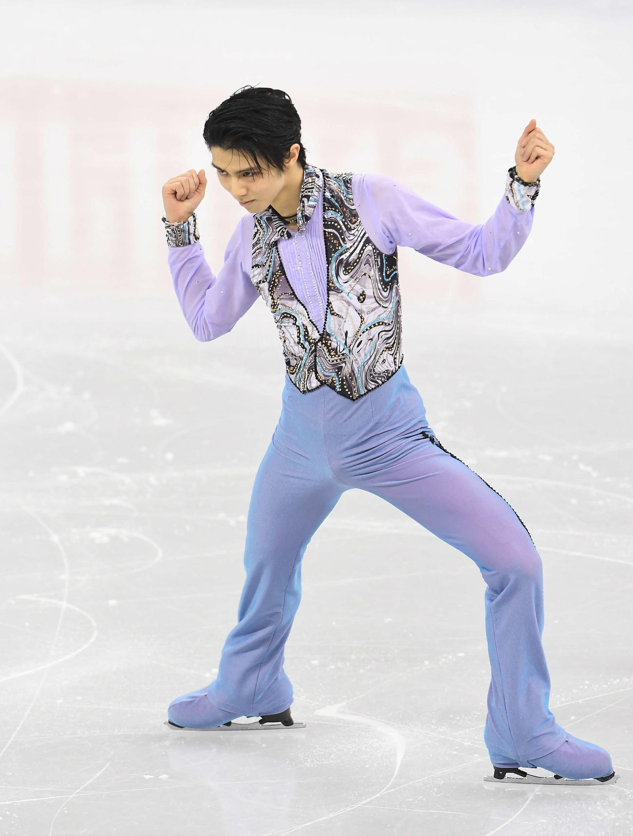 2017年2月17日フィギュアスケート4大陸選手権　男子SPの演技をする羽生