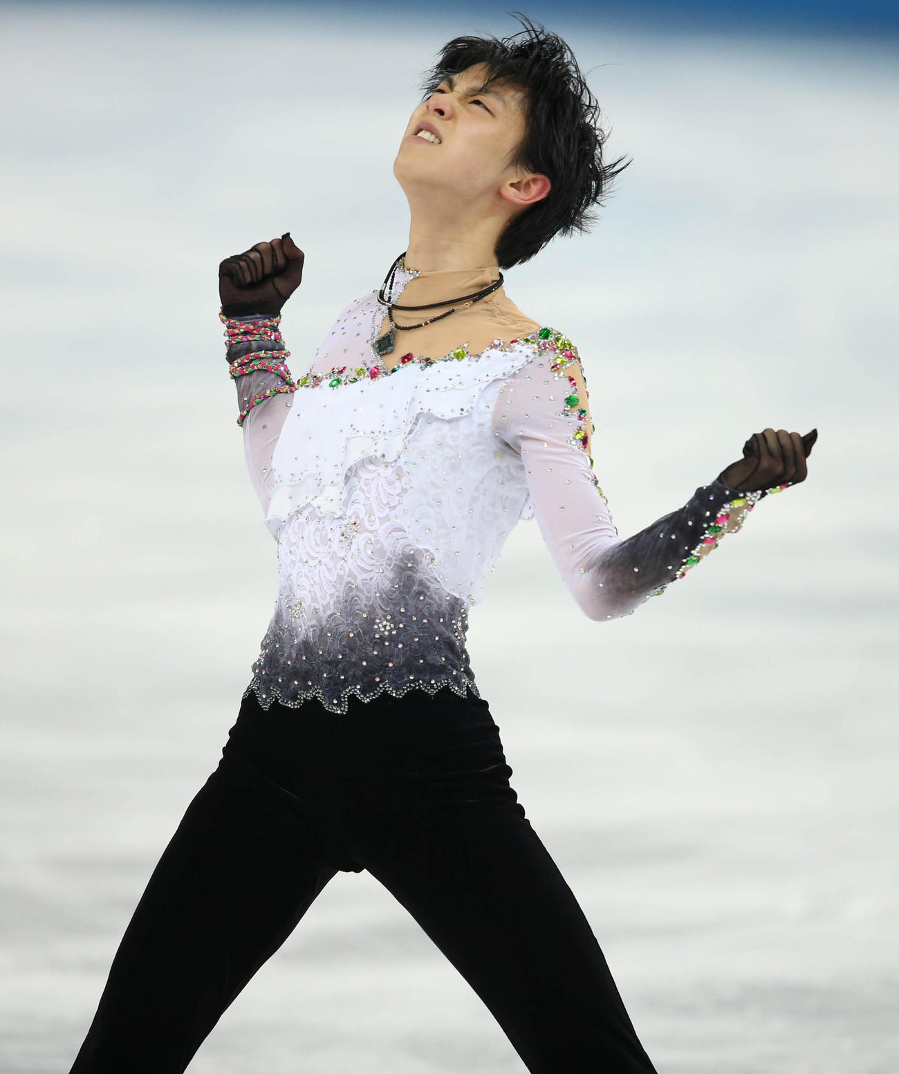 2014年2月14日ソチ五輪　男子フリーで演技する羽生結弦