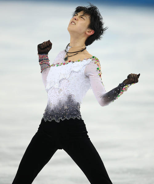 2014年2月14日ソチ五輪　男子フリーで演技する羽生結弦
