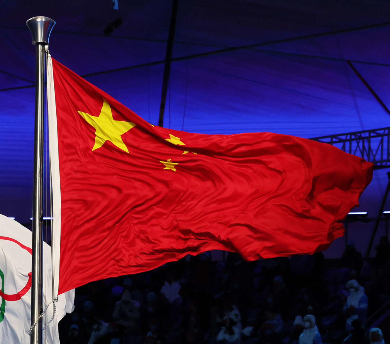 中国国旗（2022年2月4日撮影）