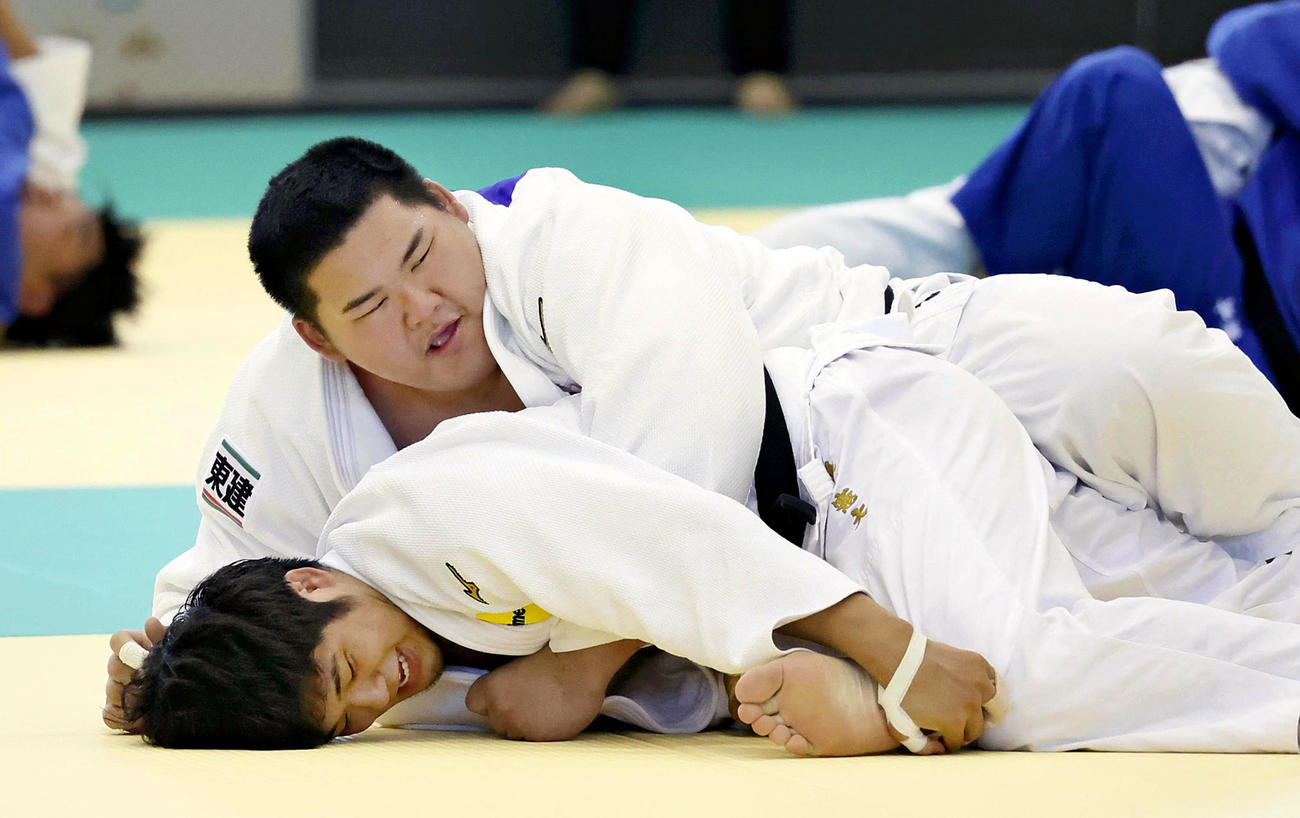 柔道男子の強化合宿で調整する斉藤立