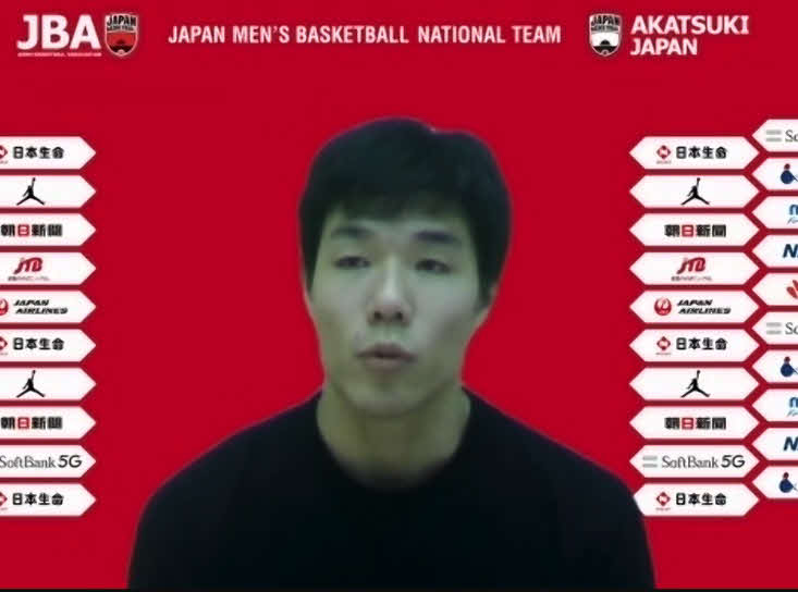 オンライン取材に応じたバスケットボール男子日本代表の馬場雄大