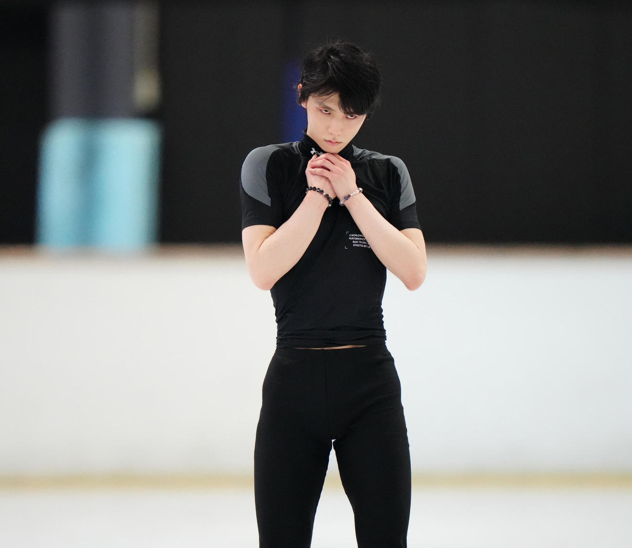 公開練習に臨む羽生結弦さん（撮影・江口和貴）
