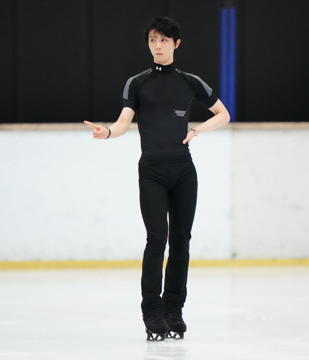公開練習に臨む羽生結弦さん（撮影・江口和貴）