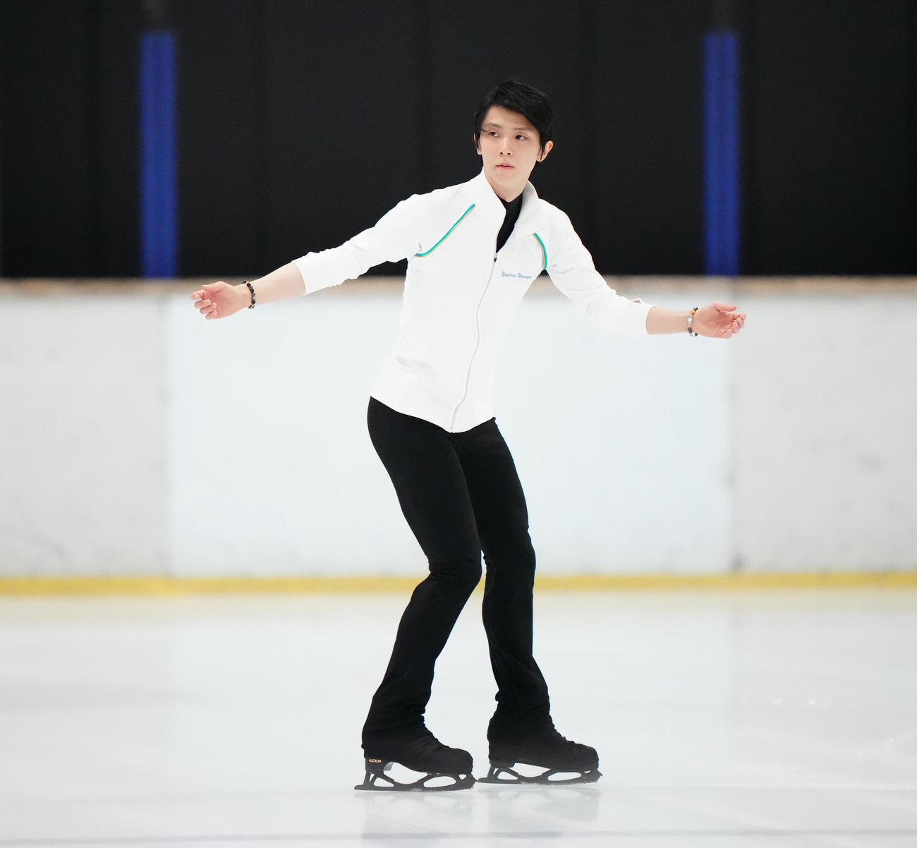 公開練習に臨む羽生結弦さん（撮影・江口和貴）