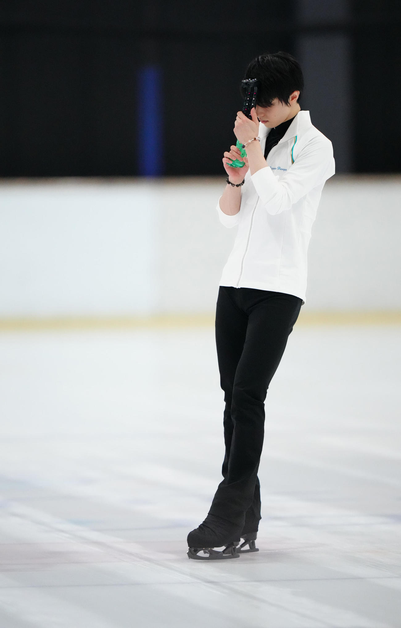 公開練習に臨む羽生結弦さん（撮影・江口和貴）