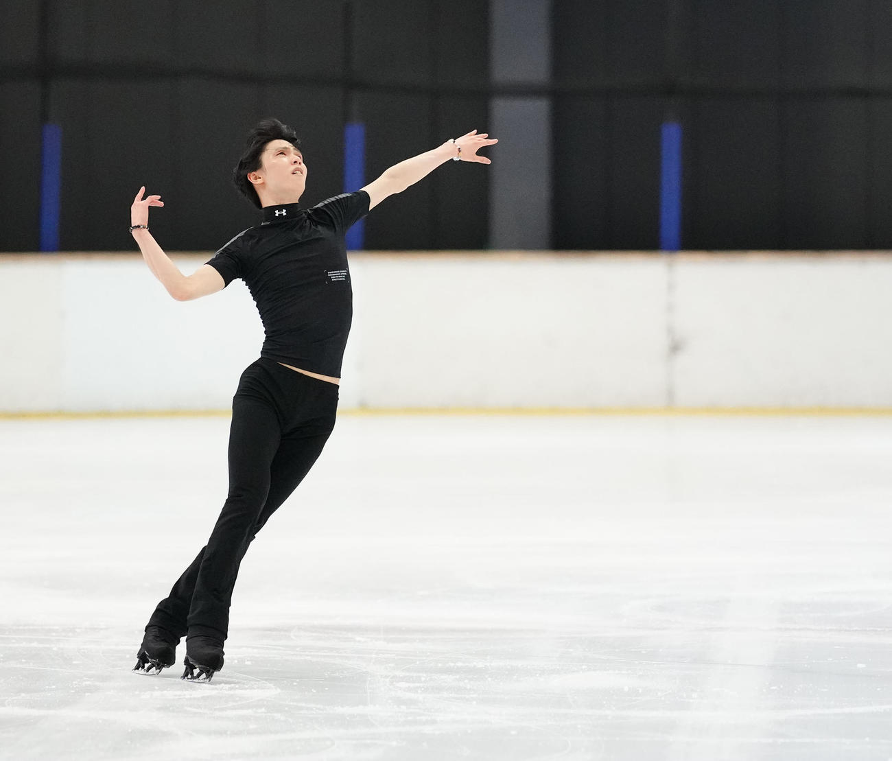 公開練習に臨む羽生結弦さん（撮影・江口和貴）