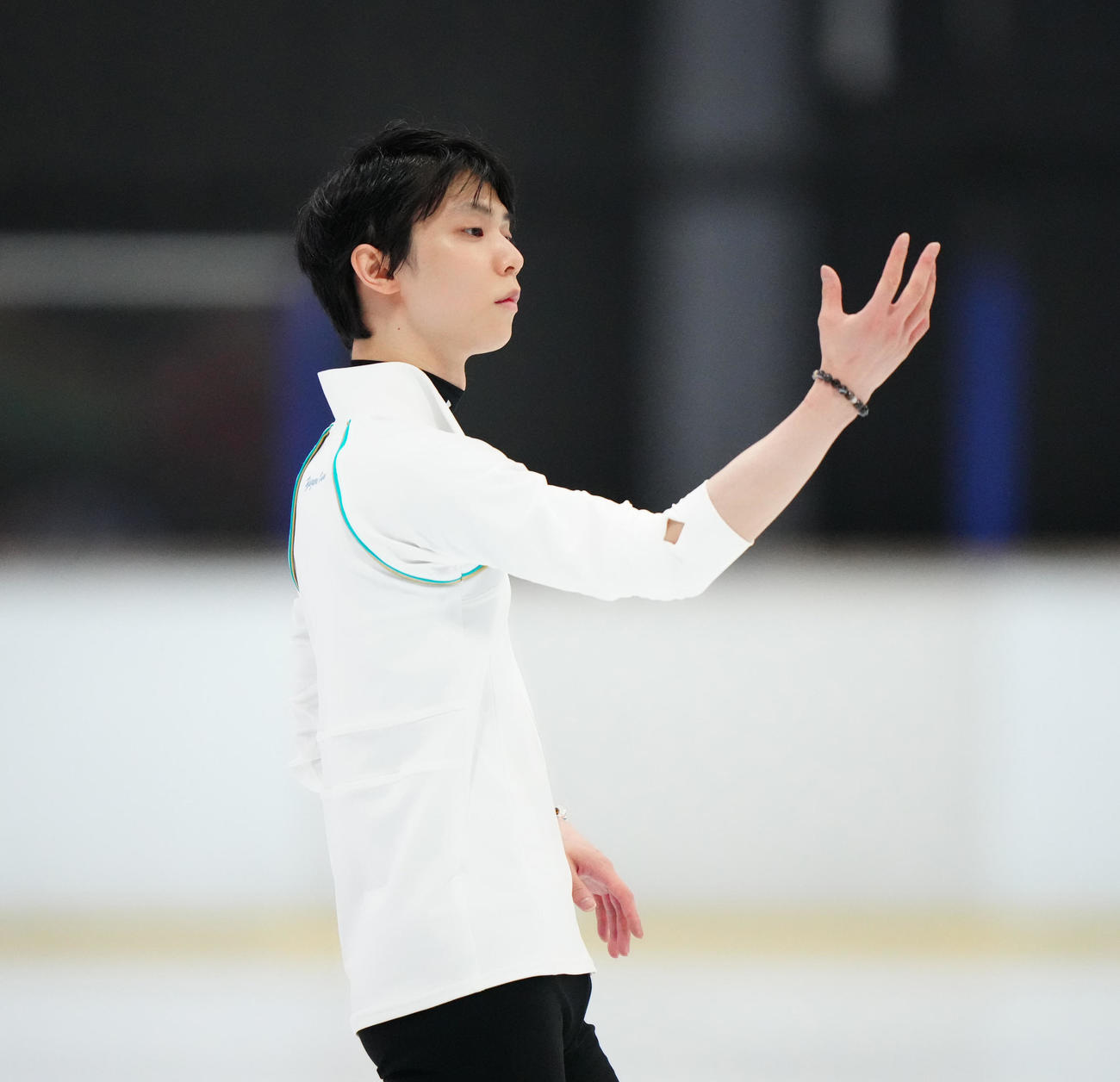 公開練習に臨む羽生結弦さん（撮影・江口和貴）