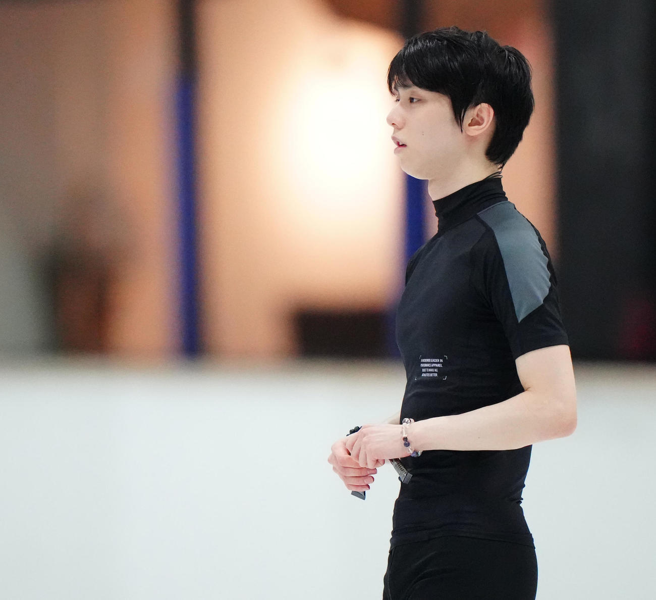 公開練習に臨む羽生結弦さん（撮影・江口和貴）
