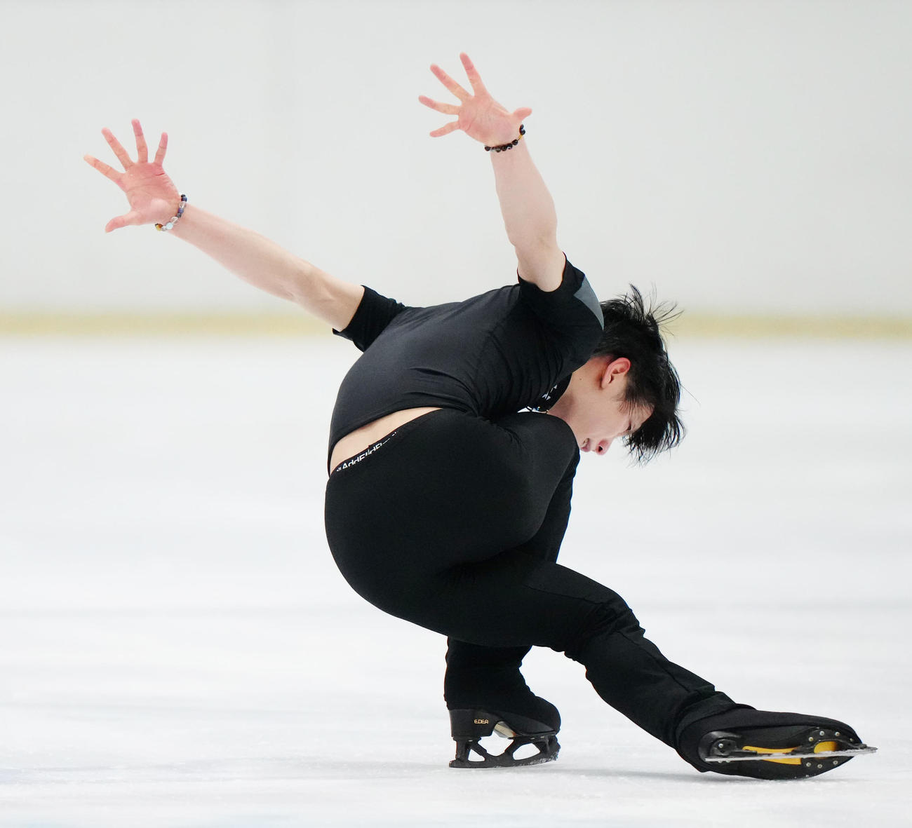 公開練習に臨む羽生結弦さん（撮影・江口和貴）