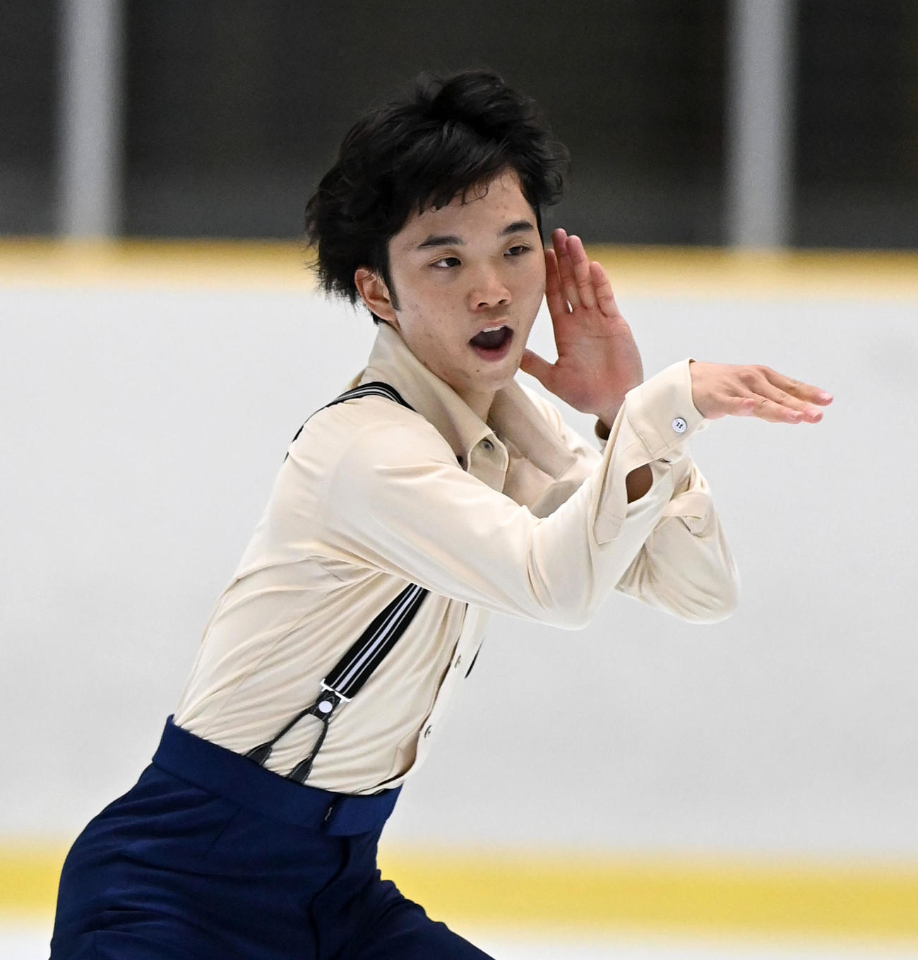 げんさんサマーカップ選手権男子SPで演技する友野一希（撮影・前岡正明）