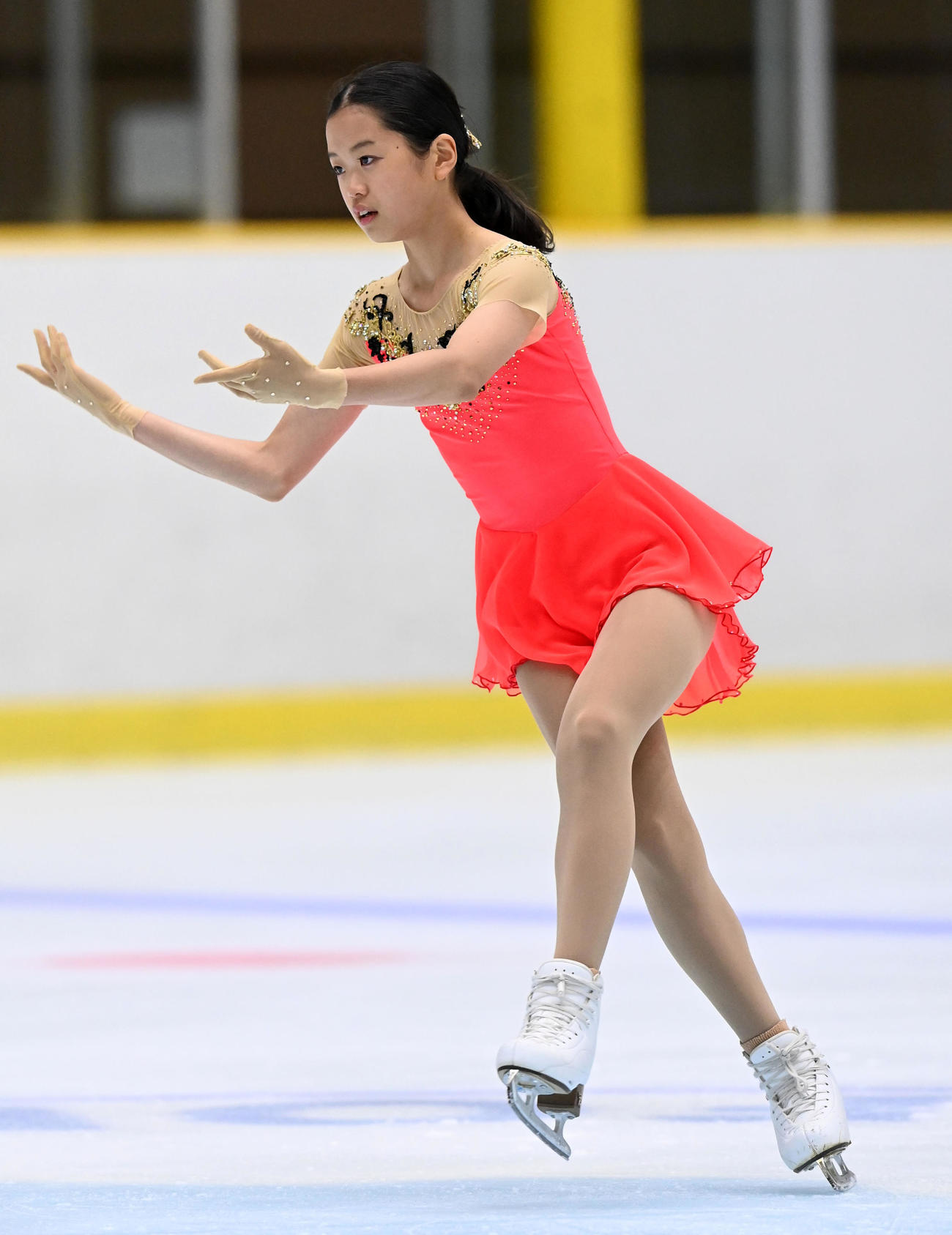 げんさんサマーカップジュニア女子SPで演技する山田恵（撮影・前岡正明）