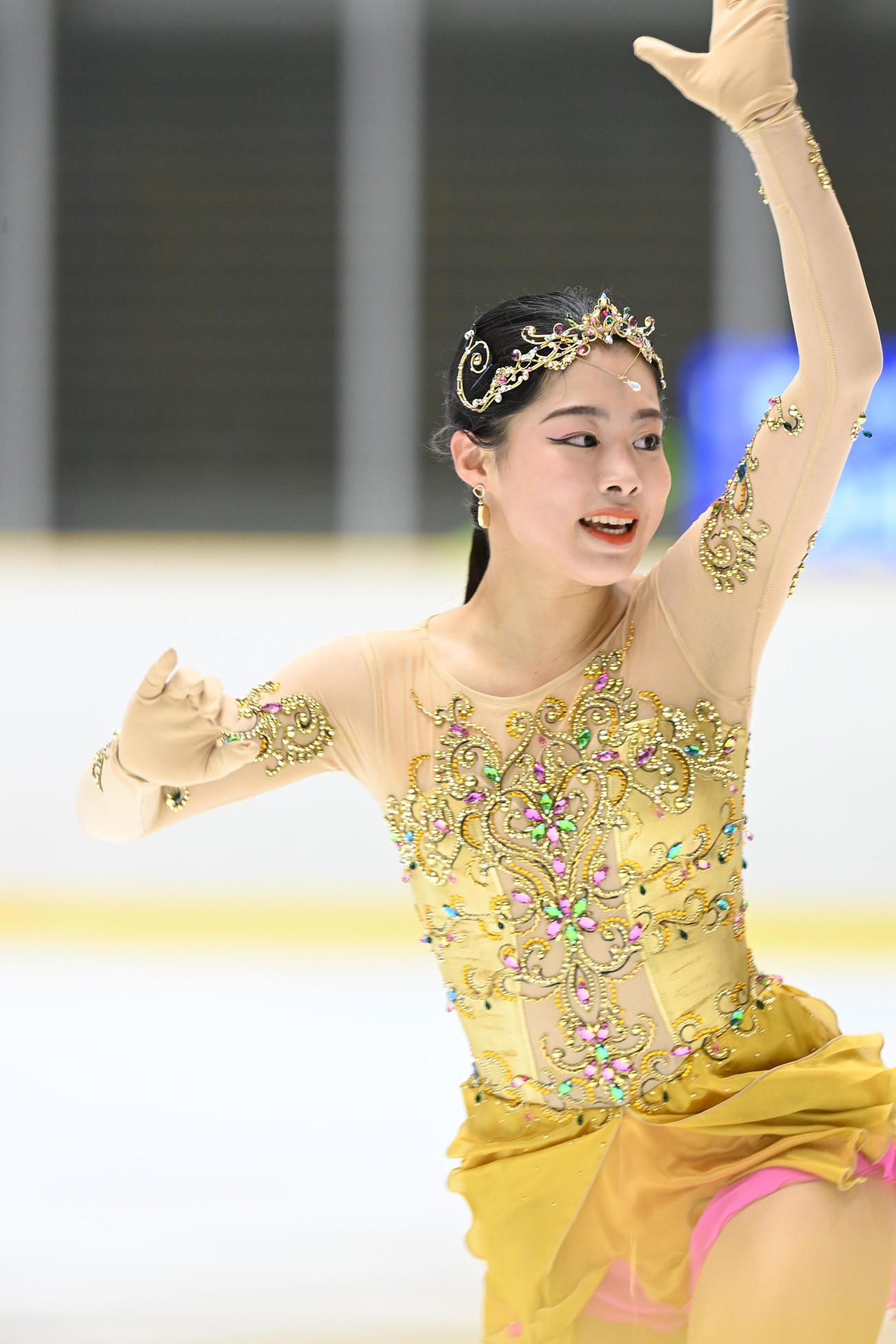 げんさんサマーカップ選手権女子SPで演技する横井ゆは菜（撮影・前岡正明）