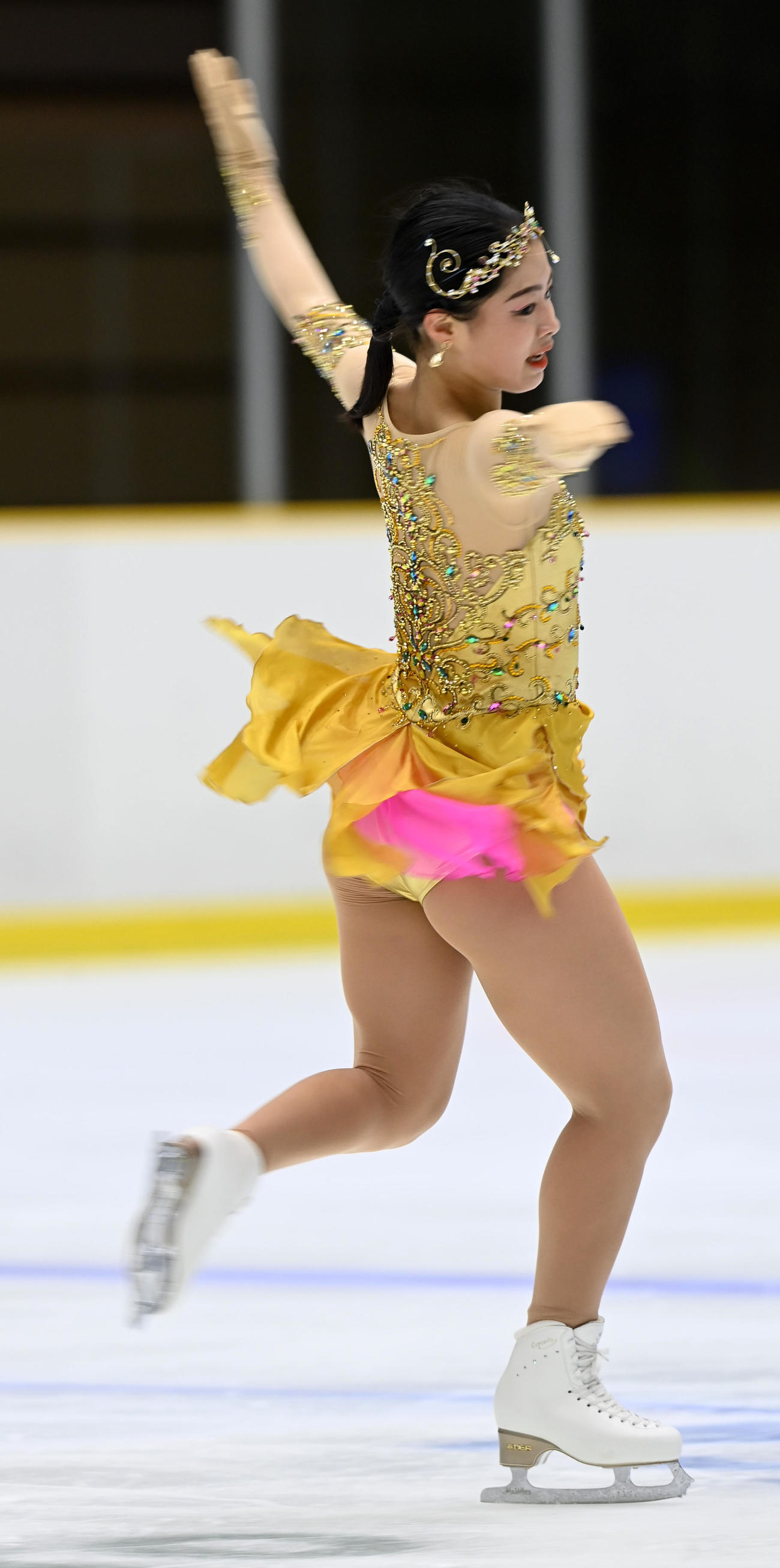 げんさんサマーカップ選手権女子SPで演技する横井ゆは菜（撮影・前岡正明）