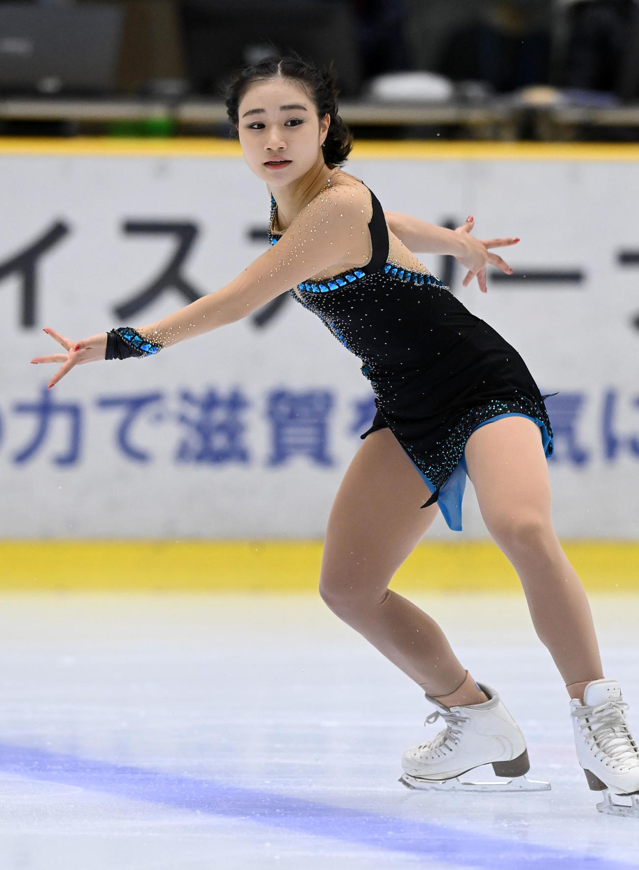 げんさんサマーカップ選手権女子SPで演技する河辺愛菜（撮影・前岡正明）