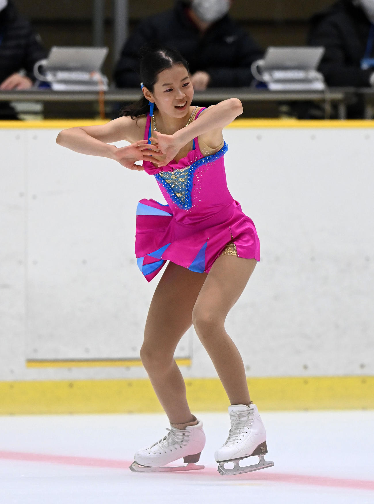 げんさんサマーカップジュニア選手権女子フリーで演技する優勝した山田恵（撮影・前岡正明）