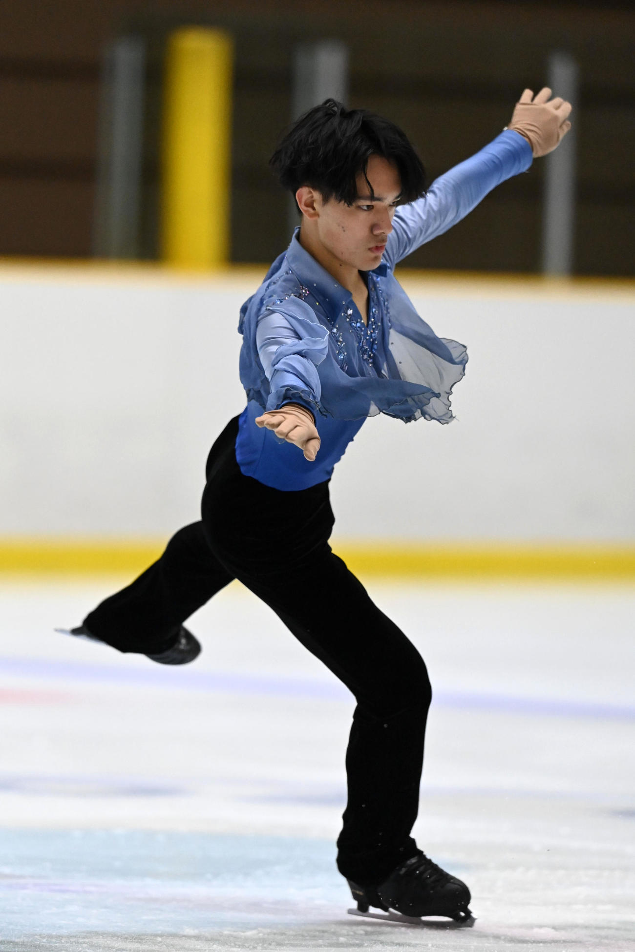 げんさんサマーカップジュニア選手権男子フリーで演技を行う佐々木晴也（撮影・前岡正明）