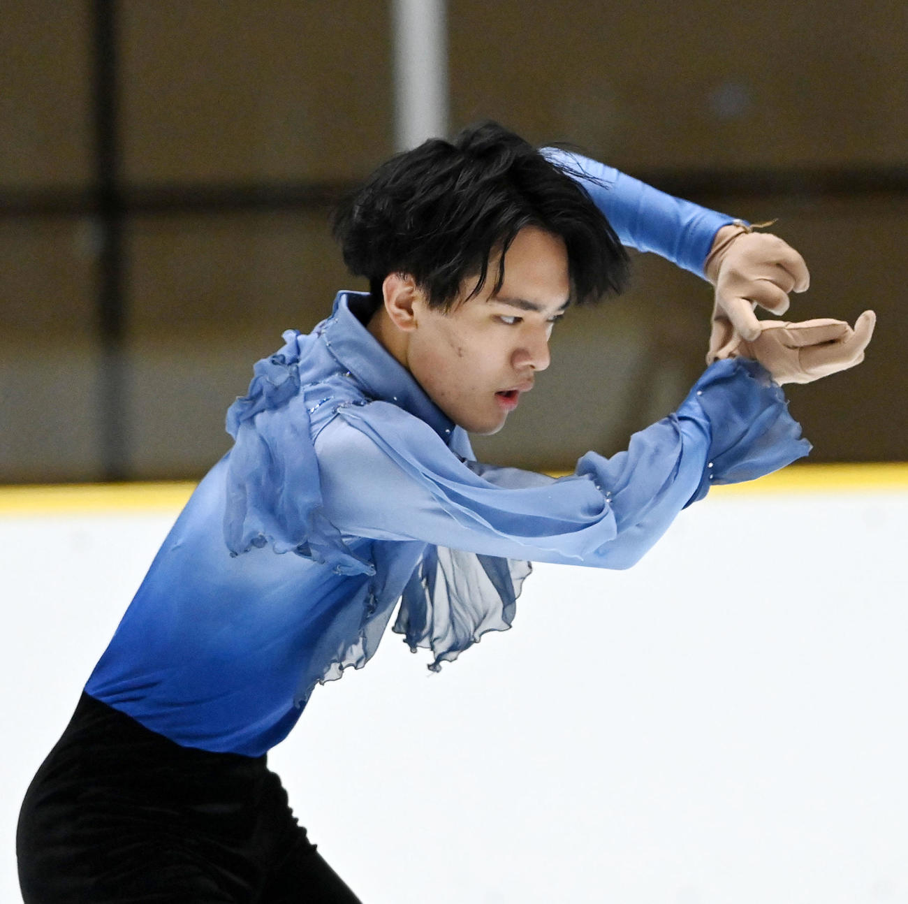 げんさんサマーカップジュニア選手権男子フリーで演技を行う佐々木晴也（撮影・前岡正明）